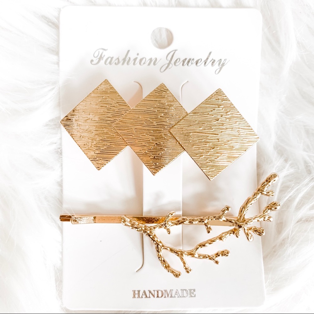 🔥 FLASH SALE🔥 Minimalist Goldtone Hair Barrettes